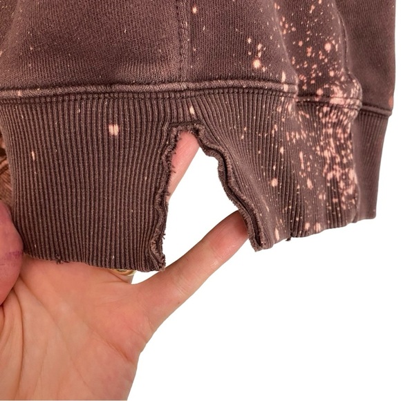 Handmade Floral Stencil Sweatshirt Pullover Womens Small Upcycled Oversized Crew - Picture 8 of 13